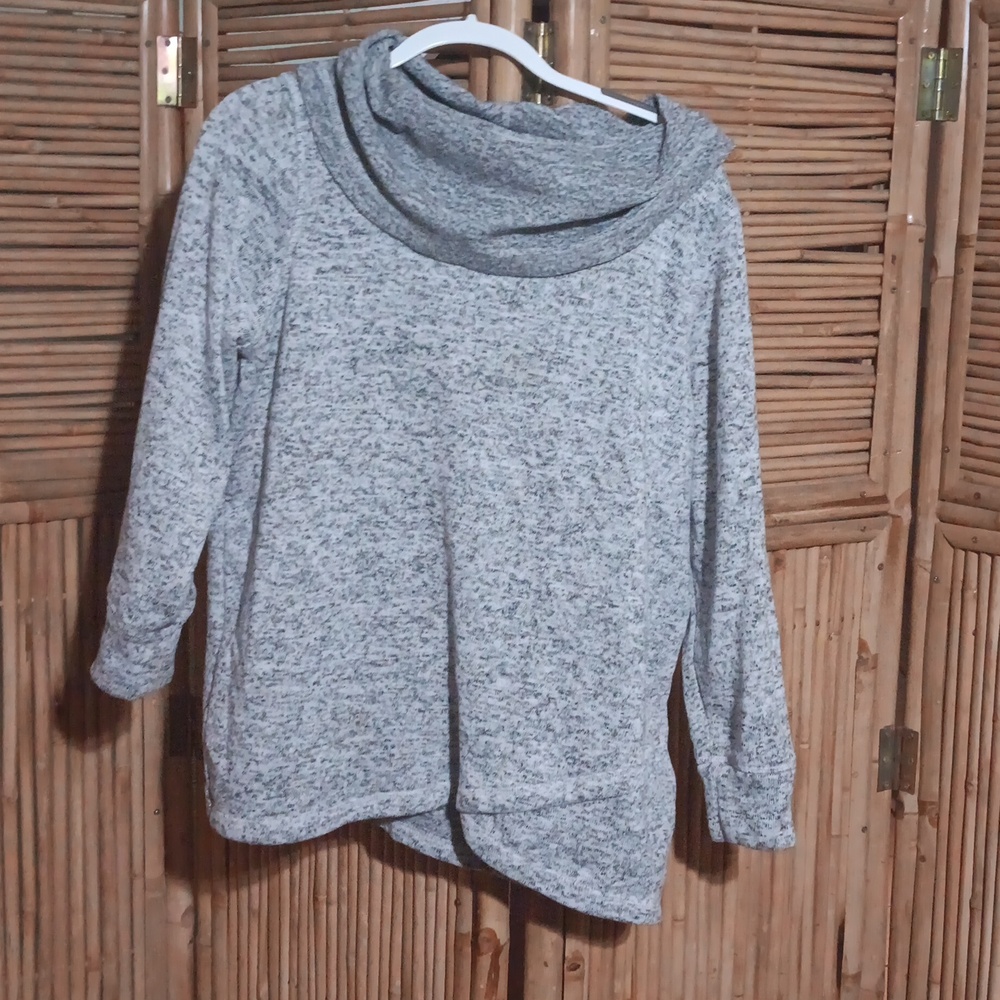 Gray and white sweater